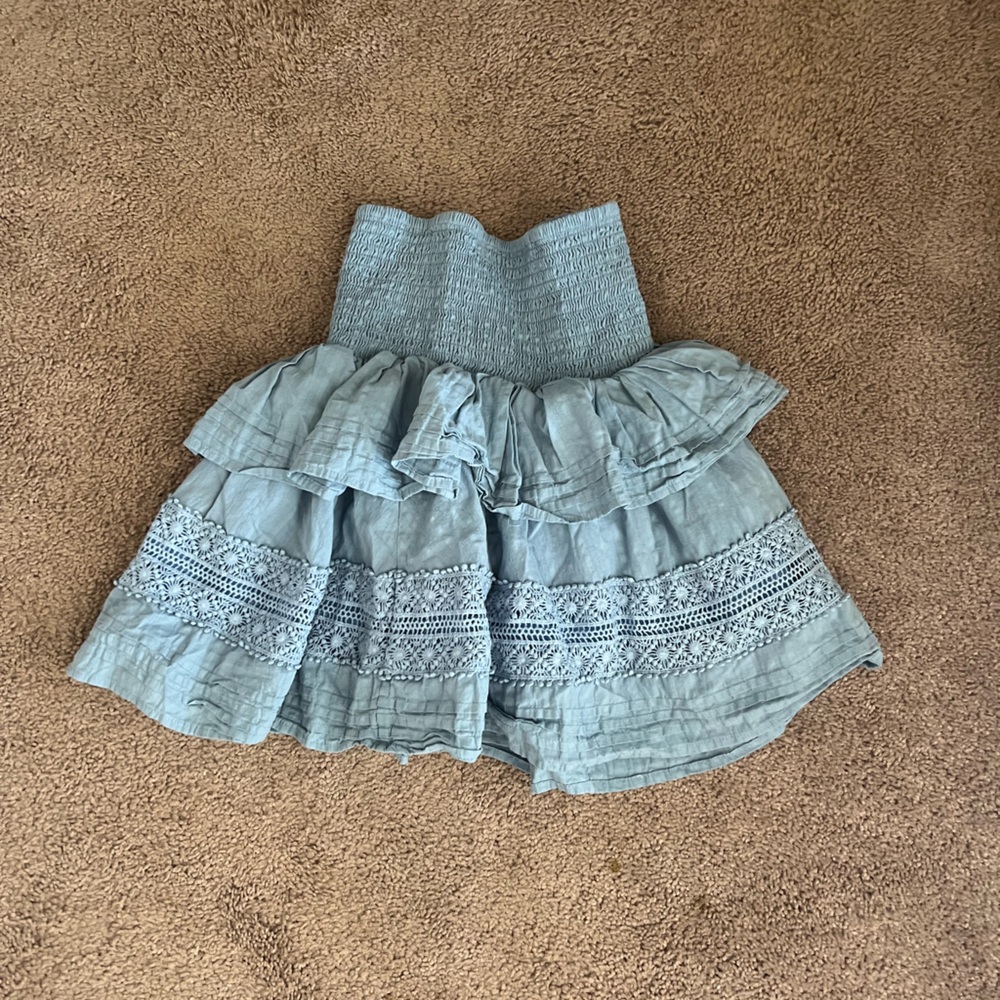 Boutique Blue Ruffled Skirt